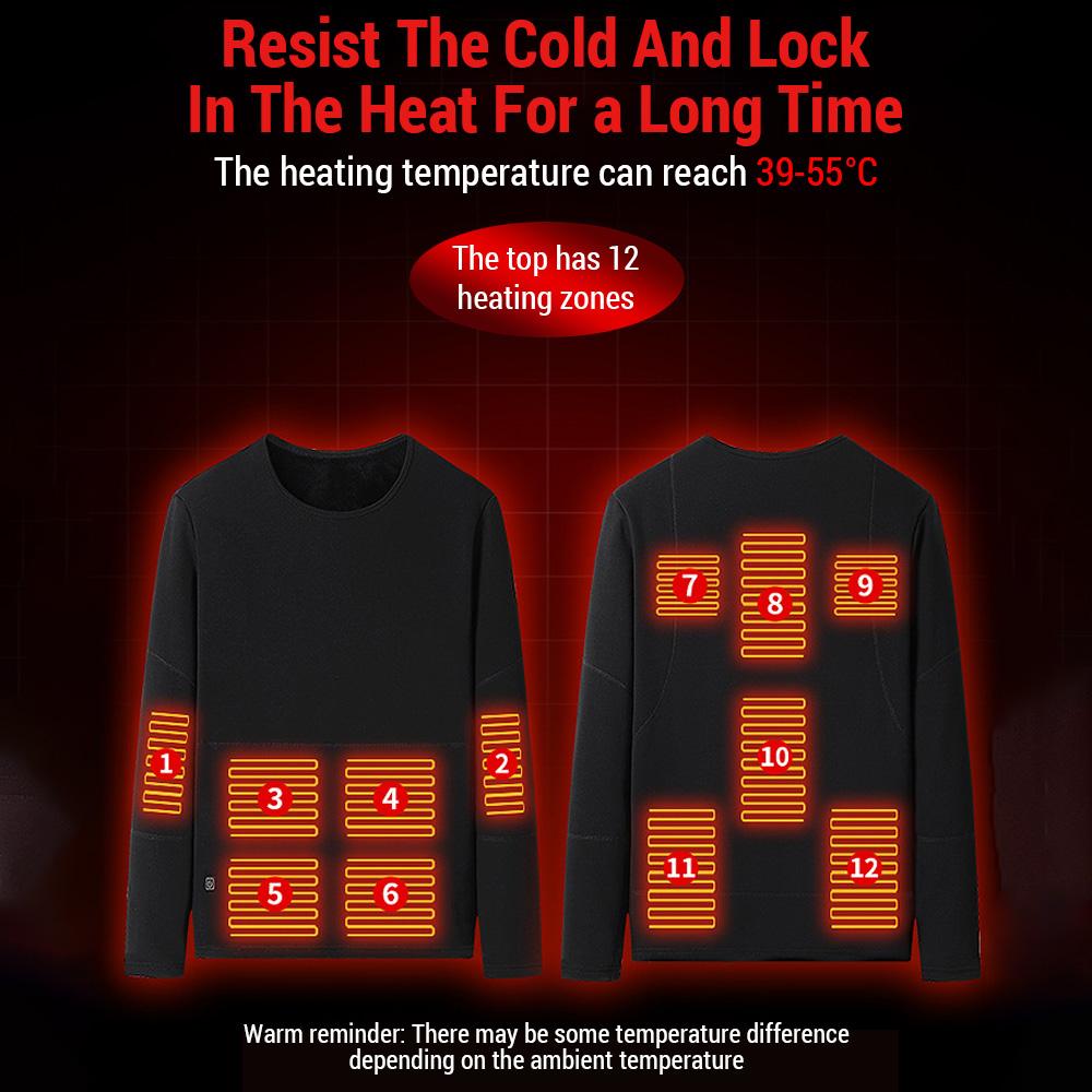 Elektrisches Heizunterwäsche-Set für Herren, 22 Bereiche, Ski-Heiz-Ganzkörperanzug