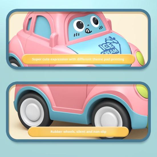 Děti Cartoon Expression Hračka do auta Stiskněte Go Setrvačný pohon Zatáhněte zpět Děti Model vozidla Vzdělávací Truck Hračka Batolata Kluci Dívky Dárek