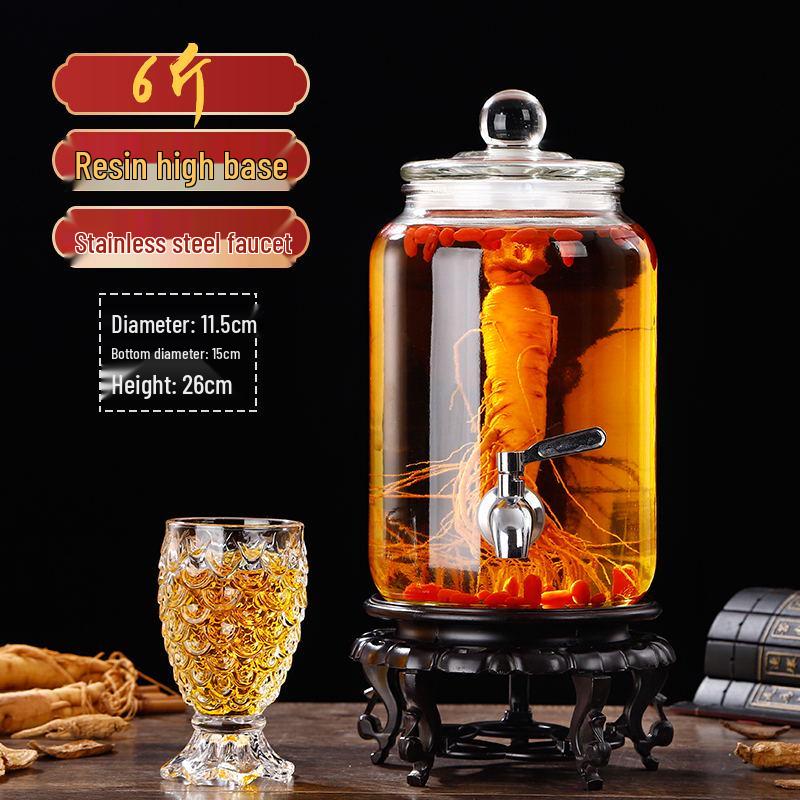 Glas-Infusionsbehälter mit Zapfhahn: 10-20 Jin Versiegelte Enzym- und Kimchi-Weinlagerung