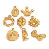 3PCS Cute Tulip Flower/Bow/Four Leaf Clover Charms for Jewelry Making Stainless Steel Star Pendant DIY Bracelet Necklace Earring