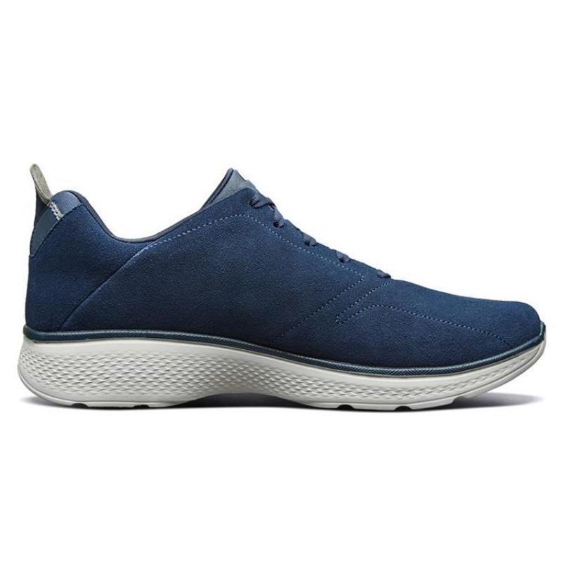 Skechers Go Walk 4 Men Round Toe Lace Up Mid Top Casual Shoes Blue Gray 54165-NVGY