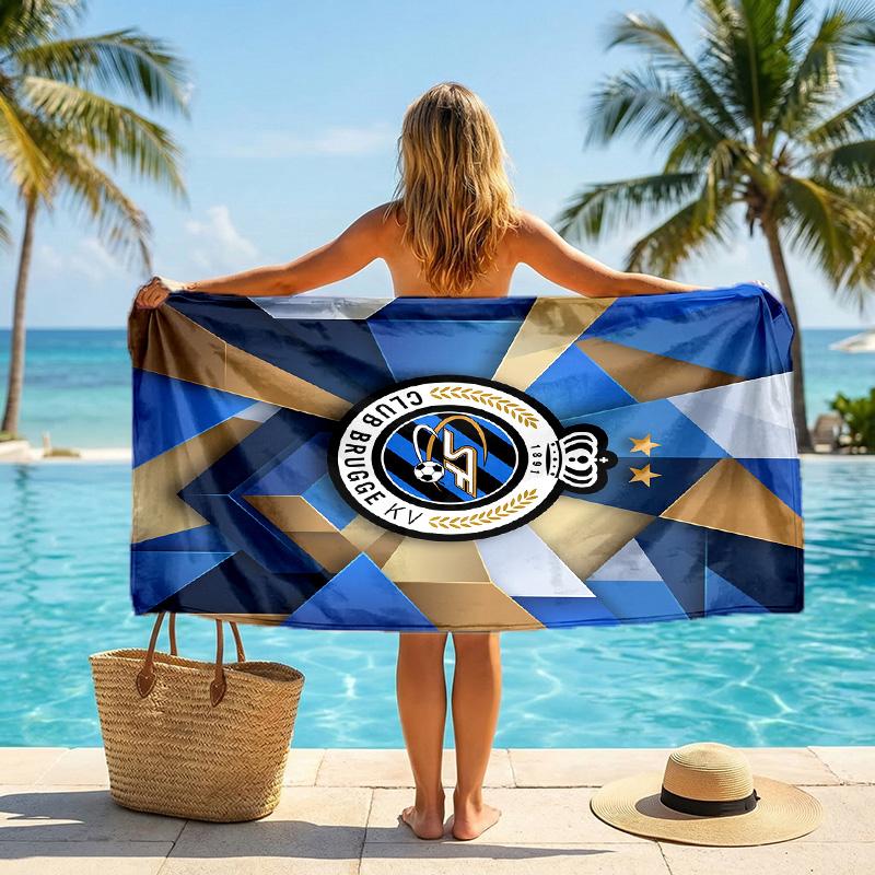 Club Brugge FC Print Quick Dry Beach Towel Microfiber Absorbent Portable Travel Swimming Towel
