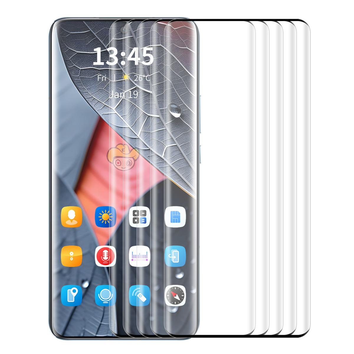 

ENKAY HAT PRINCE 5PCS For Xiaomi Redmi Note 13 Pro+ 5G Side Glue Film 3D Curved Screen Protector Support Fingerprint Unlock As Shown A