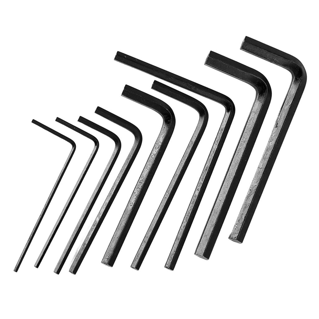 9Pcs Guitar Hex Wrench Metal Hex Key Flat End Instrument Accessory for Repair Maintenance