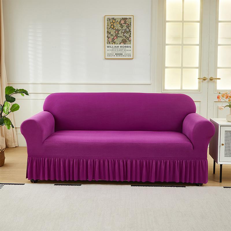 Sofa Cover Full Cover Sofa Towel Four Seasons Full Cover Elastic Milk Silk Sofa Cover Combination Sofa Skirt