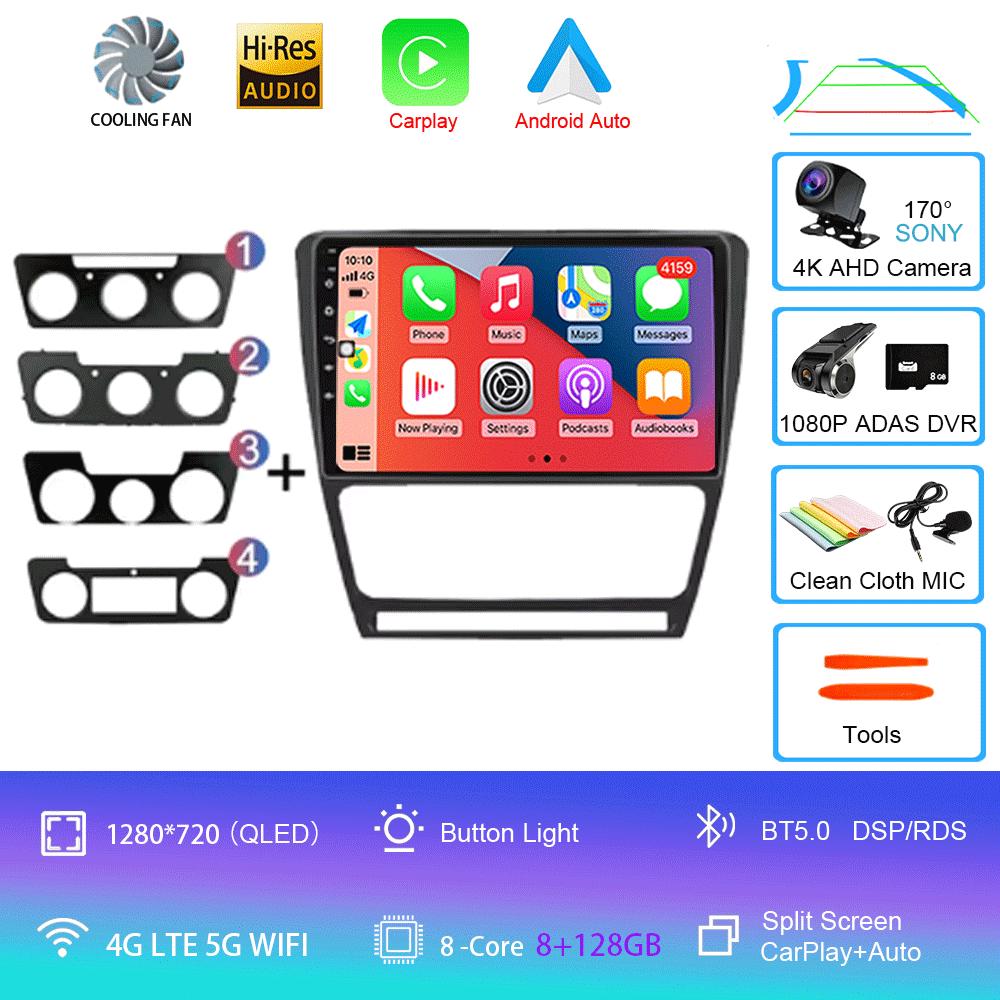 Android 14 Car Radio for Skoda Octavia 2 A5 2004 - 2013 Multimedia Video Player Navigation Stereo DVD Carplay Audio Head Unit