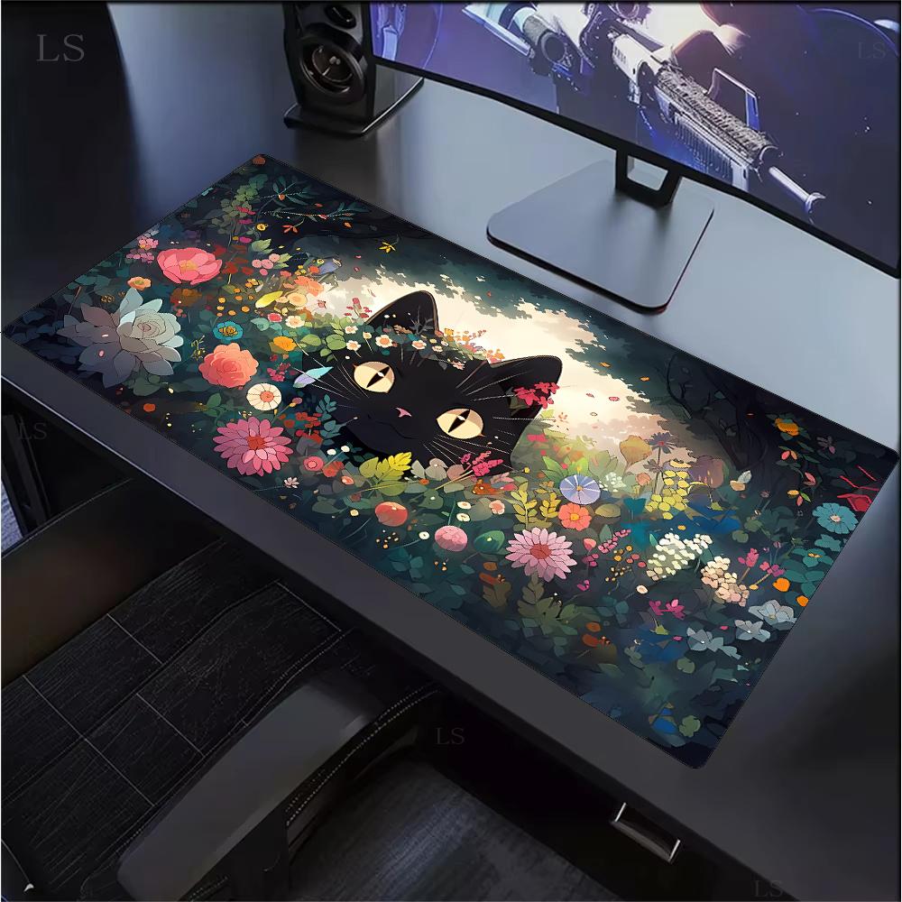 Cute Cartoon Cat Mouse Pad Large Computer Keyboard Mouse Pad Kawaii Natural Rubber AntiSlip Mat Perfect Gift Girlfriend Women