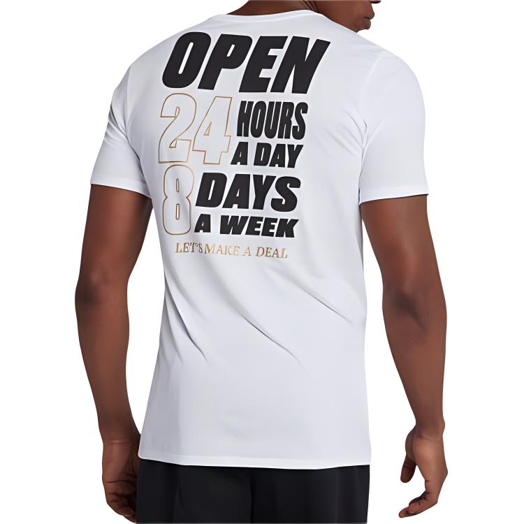 Nike T Shirts Men's White Crew Neck Moderate AJ2808-100