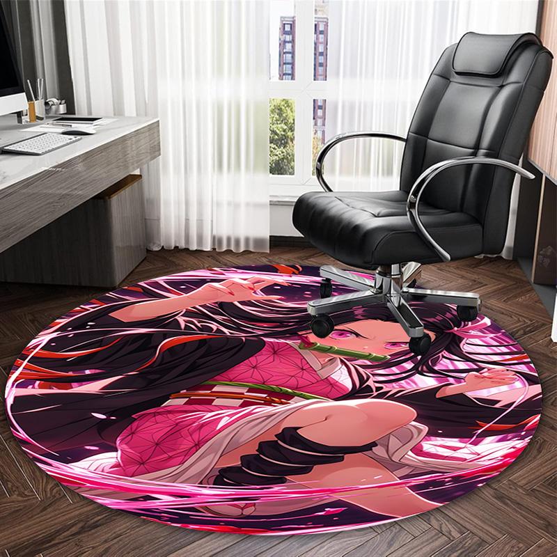 1pc Nezouko Carpet, Round Rug, Comfortable, Suitable for Entryways, Living Rooms, Office, And Bedrooms, Christmas Decoration