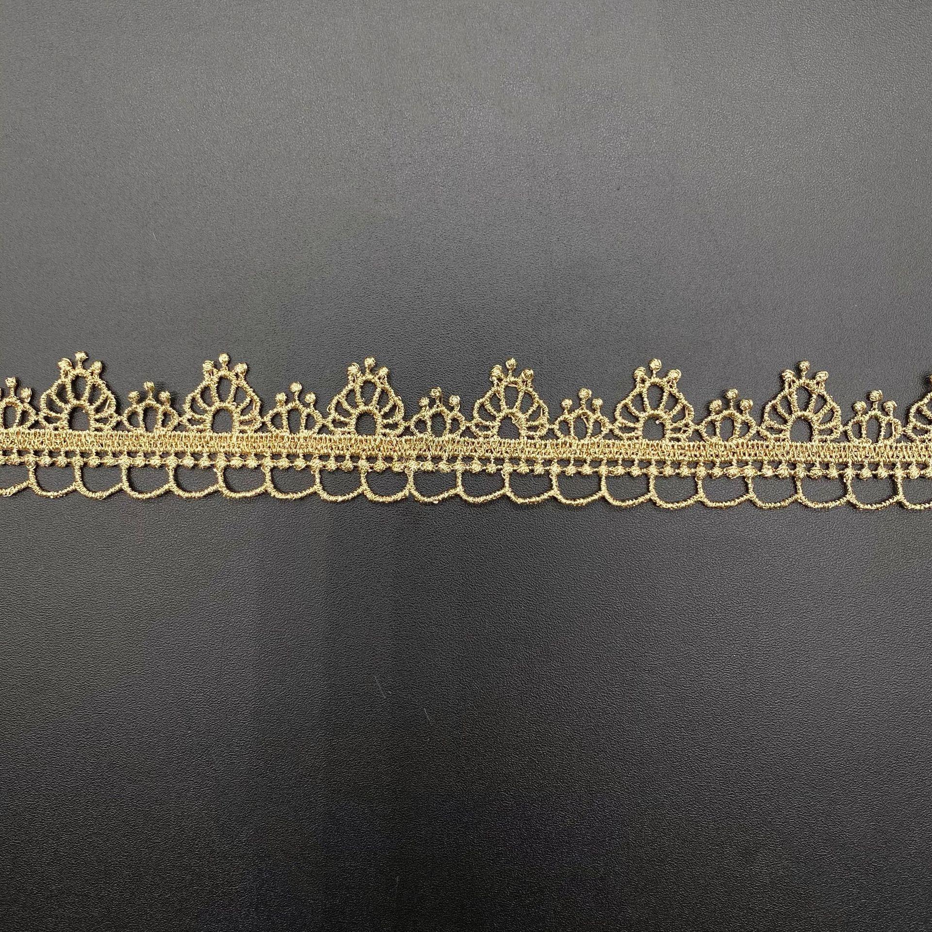 

9 метров/лот 2,6 см шириной Золотая нить носимая лента вышивка волнистый край кружево ручной работы DIY водорастворимое золото штрих-код декоративное кружево 9Meters