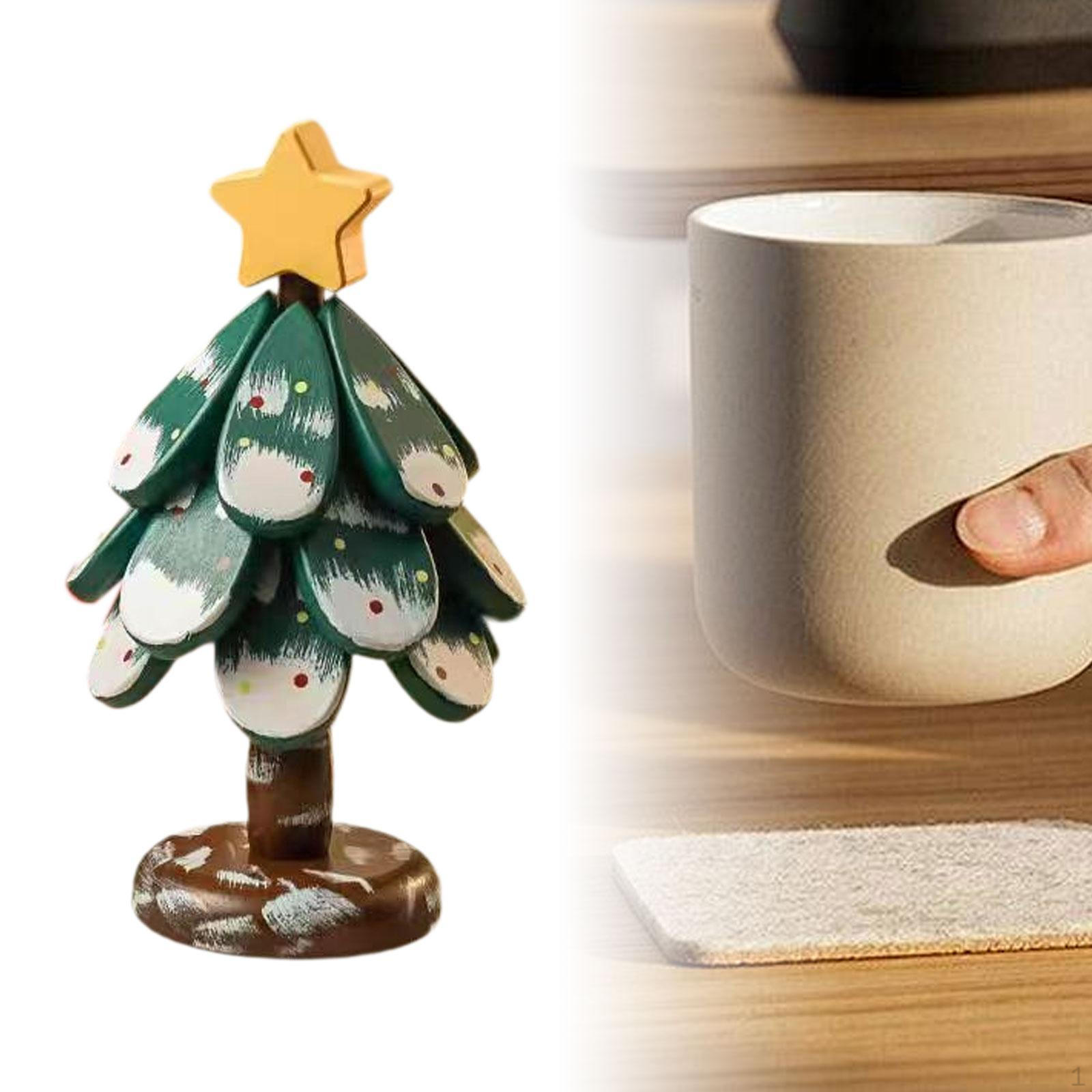 

Wooden Tree Trivets Plate Mats Heat Resistant Placemats Multifunctional Wood Christmas Star