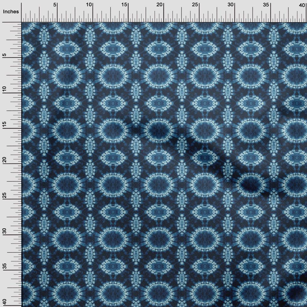 oneOone Baumwoll-Popeline Dunkelmarineblau Stoff Batik Shibori Stoff Zum Nähen Bedruckter Bastelstoff Meterware 42 Zoll