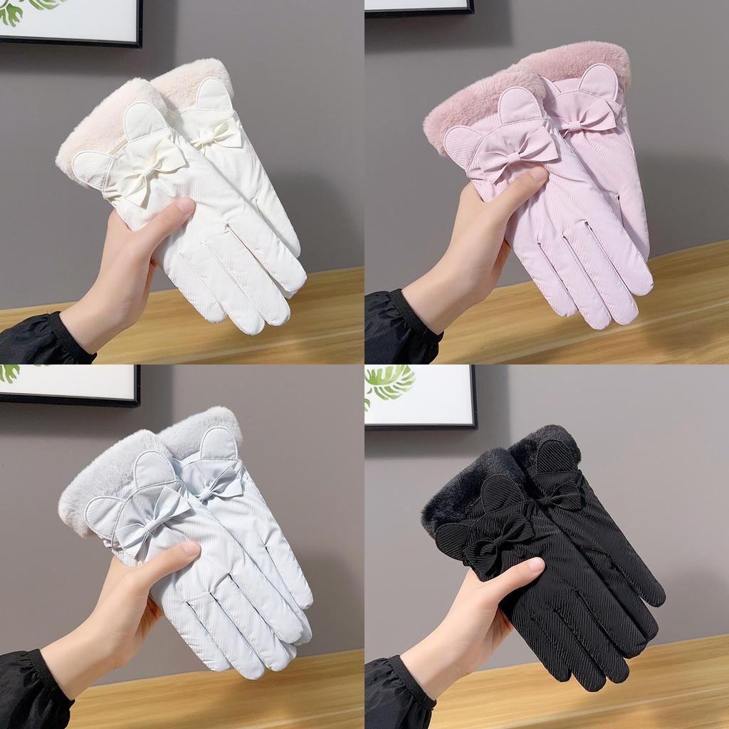 Winter Warm Touchscreen Gloves For Women With Thick Cotton Fleece For Cycling And Travel