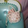 French temperament lady pearl handbag simple handmade beaded hollow messenger bag bucket small bag