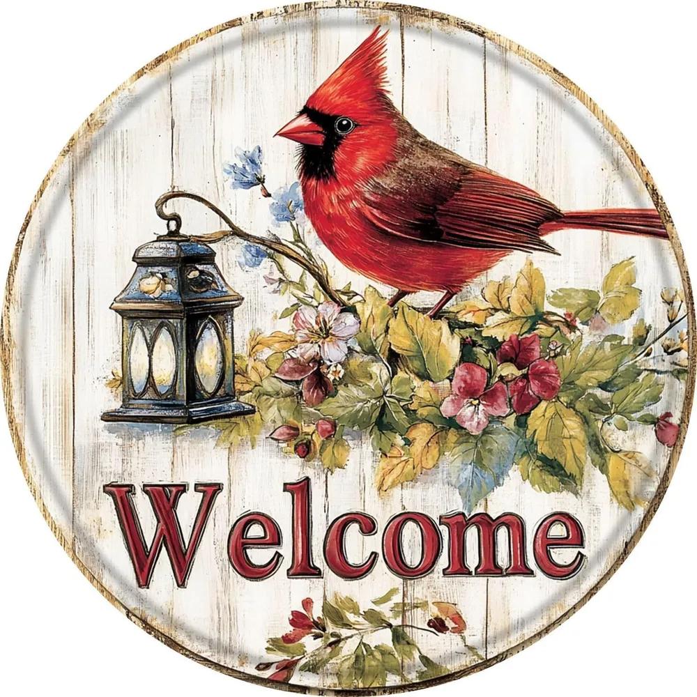 Retro Wild Flowers Butterfly Tin Sign 20x20cm, Rustic Aluminum Wall Art