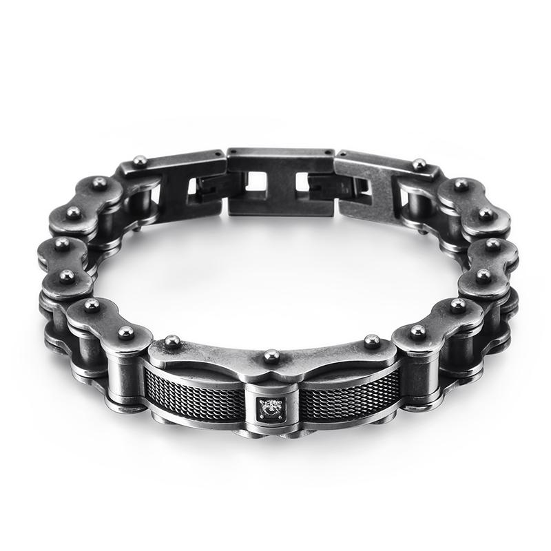 KALEN Bike Chain Bracelet Men Stainless Steel Motorcycle Punk Bracelets Male Jewelry