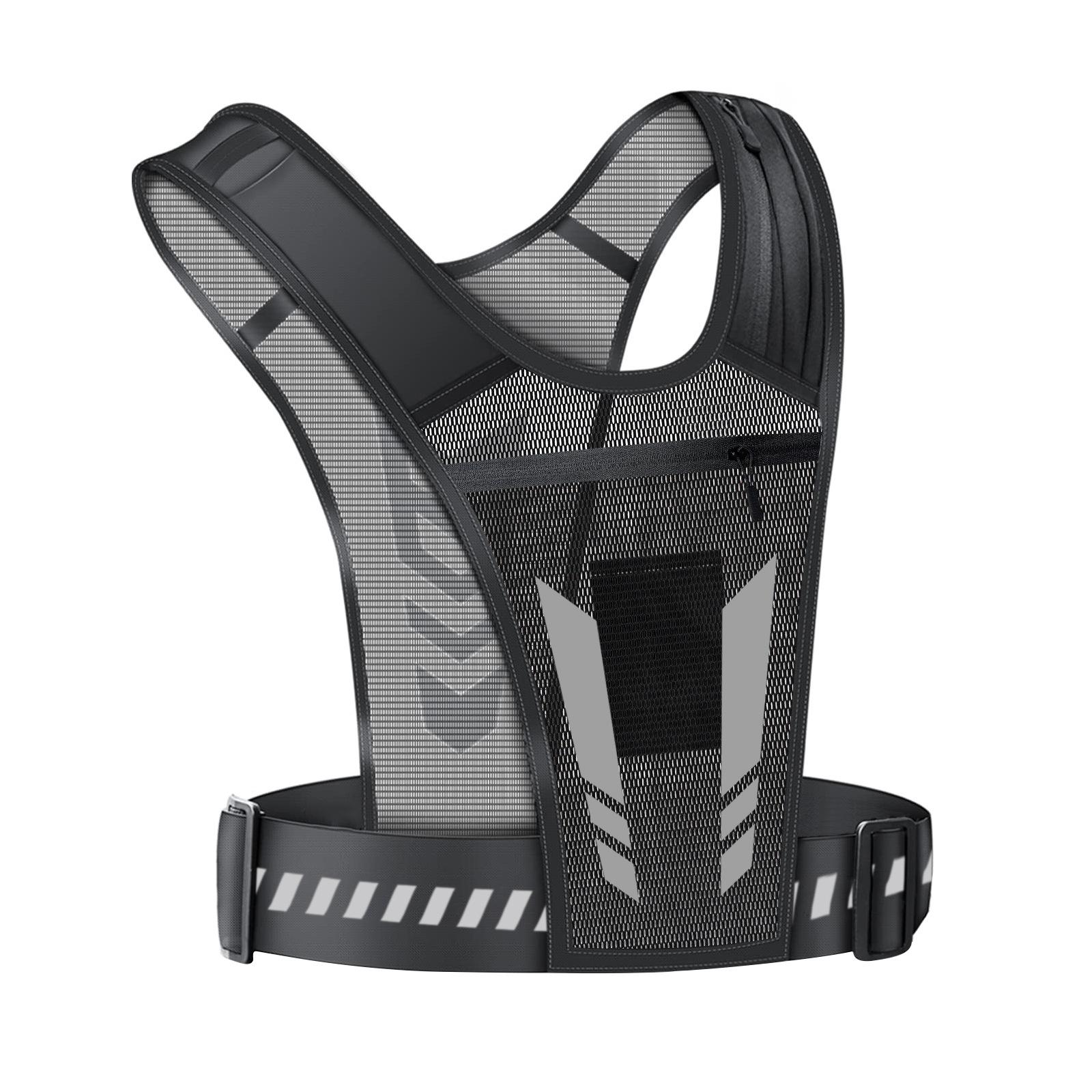 

Reflective Running Backpack Universal Light Sport Running Vest Mobile Phone Cards Bag Ideal For Jogging Fitness Training Male Female Vest чёрный