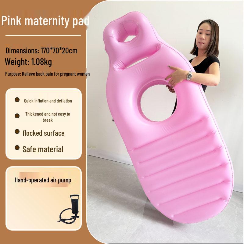 Eco-friendly PVC Inflatable Pregnant Woman Cushion - Comfortable Flocking Recessed Sleeping Pillow Pad