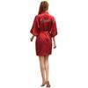 Women's Fashion Casual Rhinestone Homewear Summer Thin Kimono Half Sleeve Loungewear Solid Color Morning Robe