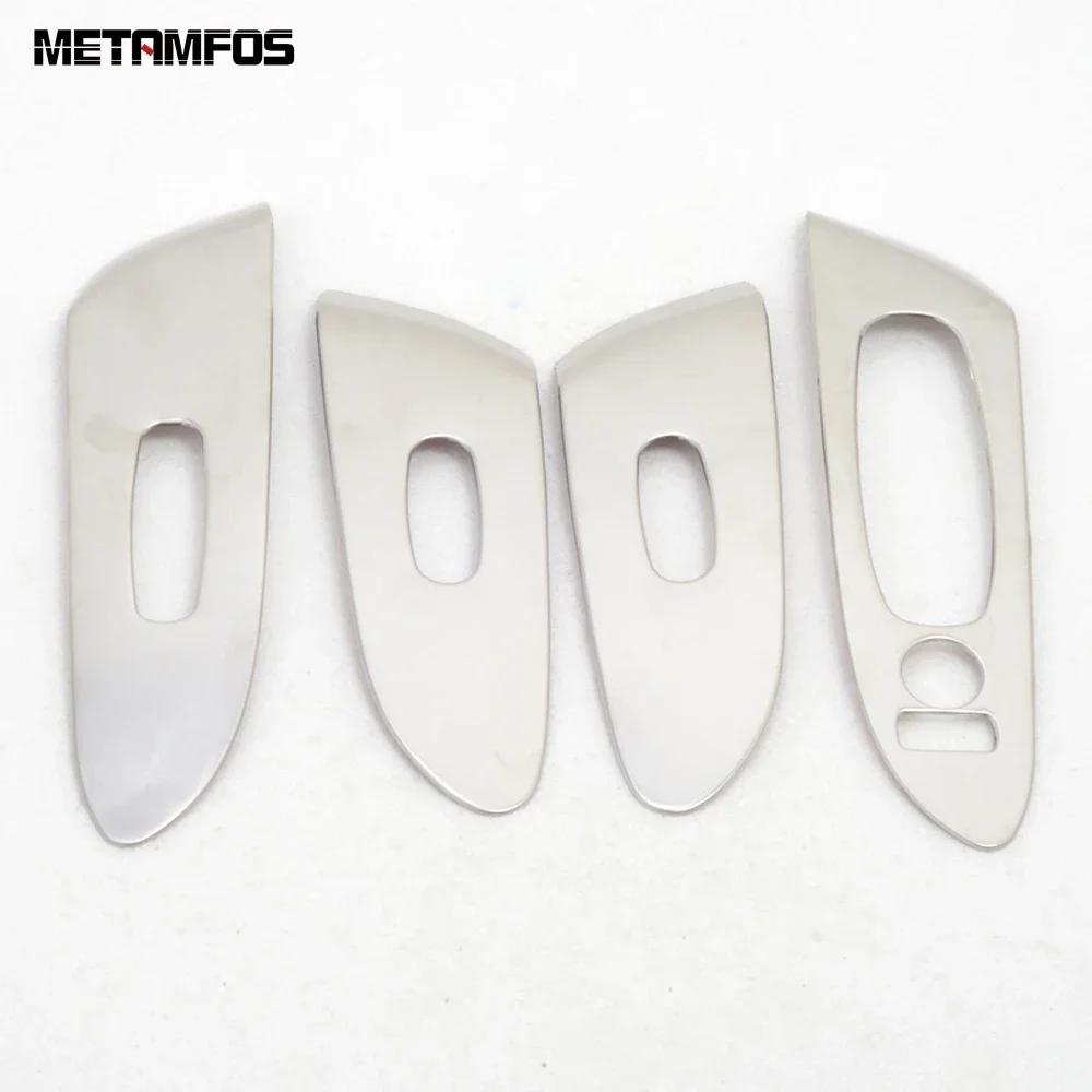 Window Lift Switch Cover Trim For Nissan Murano 2015-  2024 Chrome Interior Armrest Decoration Frame Car Accessories