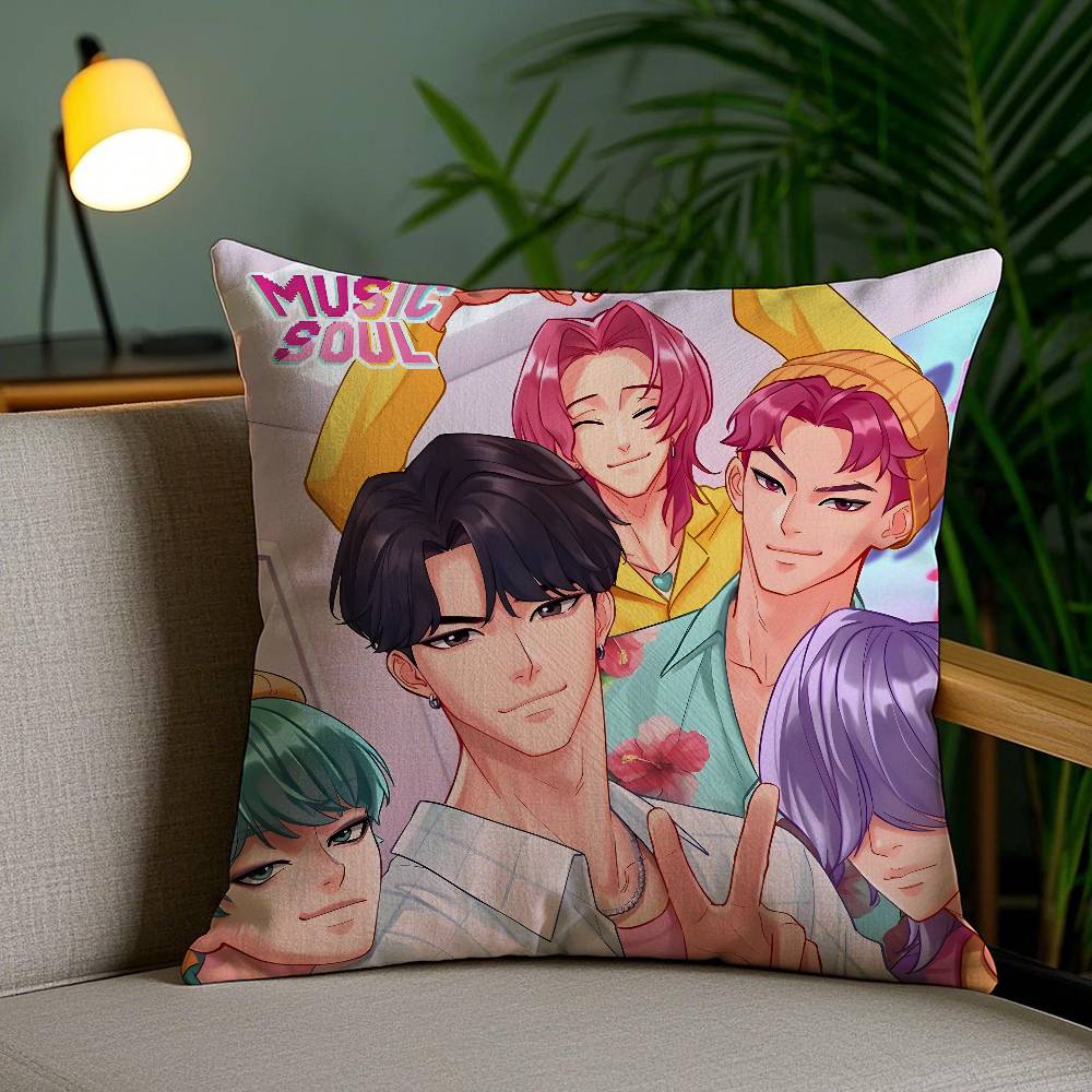 Saja Boys-S K-Pop Demon Hunters-H Anime Movie Pillow Case Anti-Dustmite Pillowcase Invisible Zipper Silky Short Plush Sofa