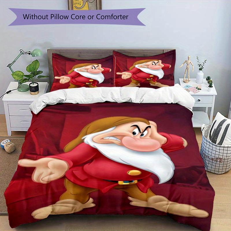 3pcs Grumpy the Dwarf Bedding Set - 1 Soft Quilt Cover + 2 Pillowcases, Machine Washable - Suitable for All Seasons, Perfect Gift for Family and