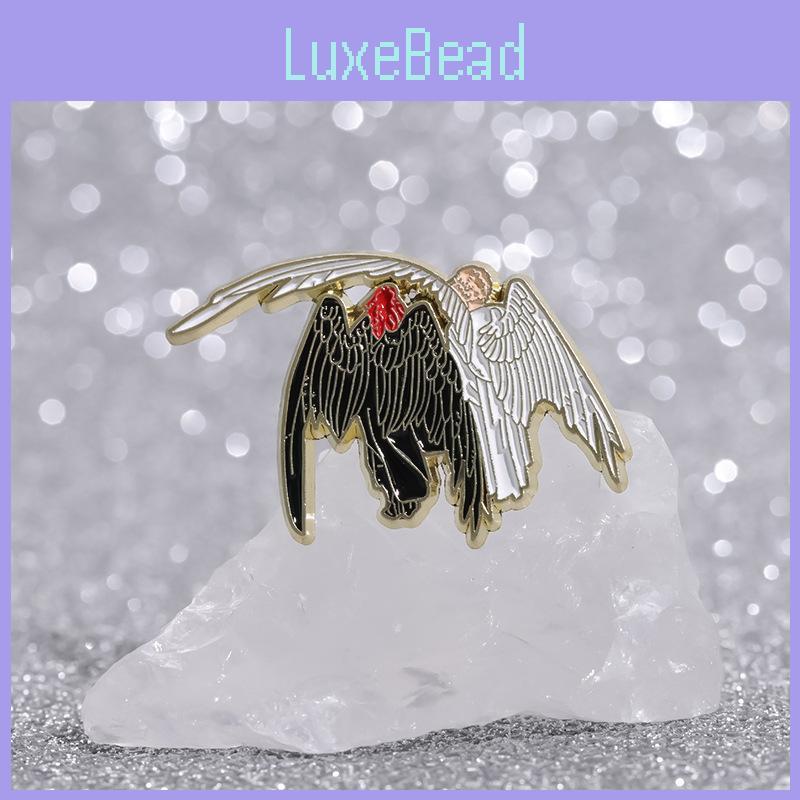 Unique Movie Inspired Angel And Demon Brooch Pin Stylish Alloy Cartoon Accessory