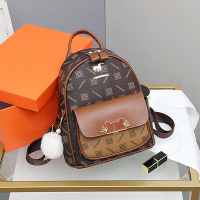 Chic Vintage Printed Ladies' Backpack  Delicate Bag  Soft Texture  Versatile Shopping  Fashion