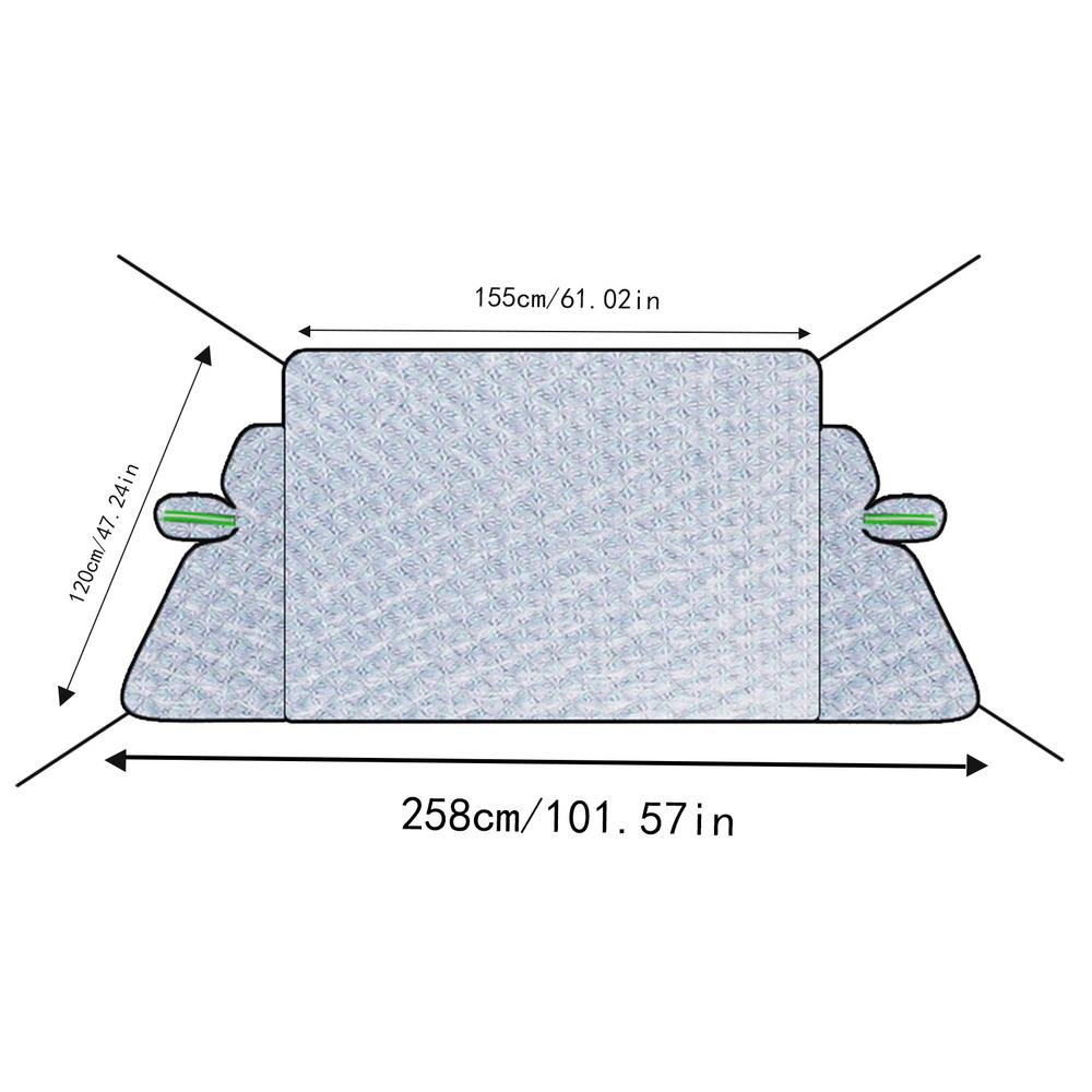 

Защитный чехол для лобового стекла Зимний автомобильный мороз Защита от замерзания Защита от замерзания автомобиля Защита от льда и мокрого снега Защита от замерзания для автомобиля серебряный