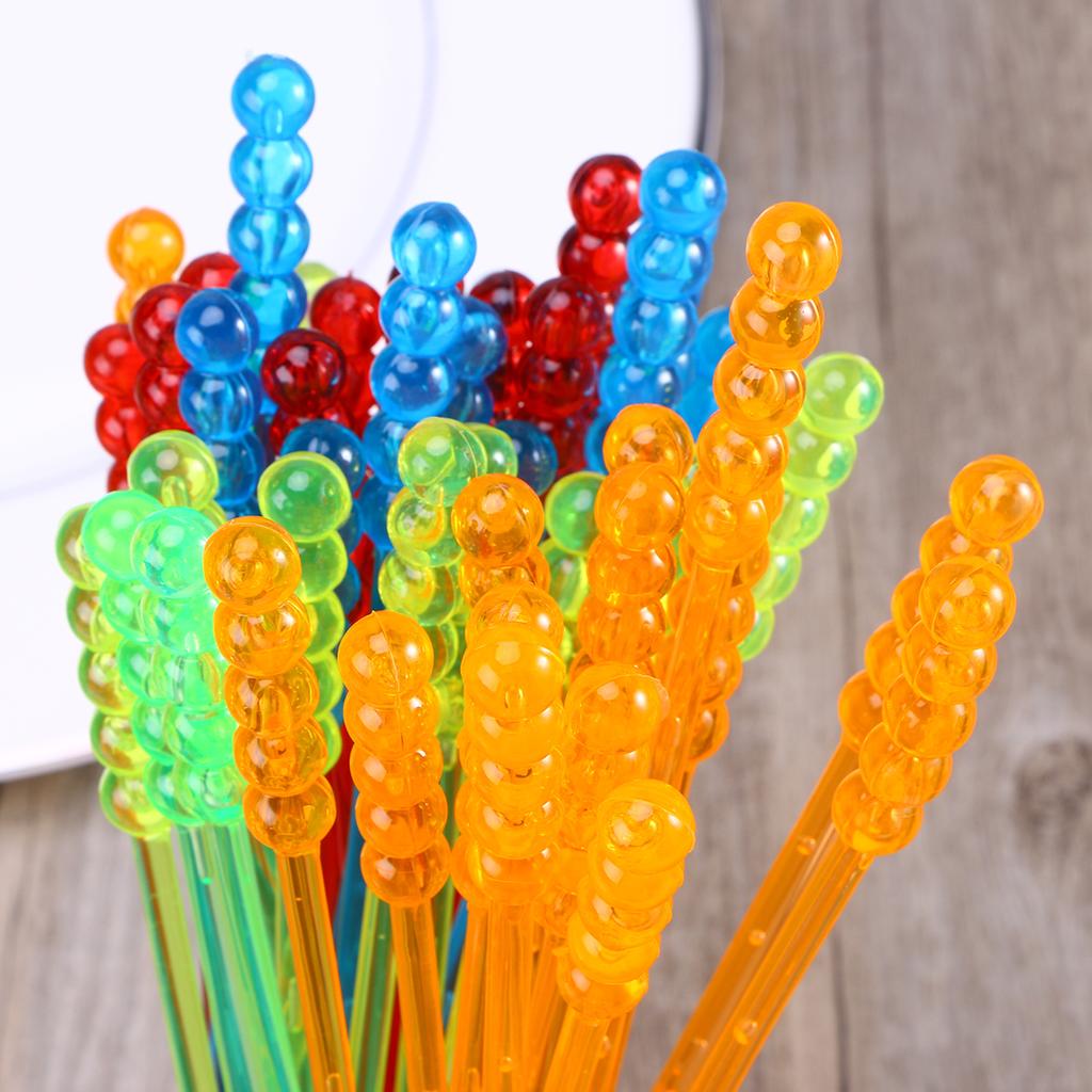Sada 50 ks Muddler Cocktails Tool Tool na míchání kávy Swizzle Sticks Tropické míchací tyčinky Akrylová míchadla