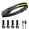 LED Silicone COB Headlamp with USB Charging for Night Running and Cycling