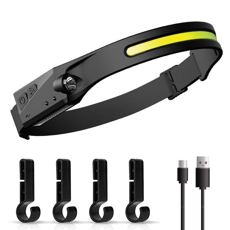 LED Silicone COB Headlamp with USB Charging for Night Running and Cycling