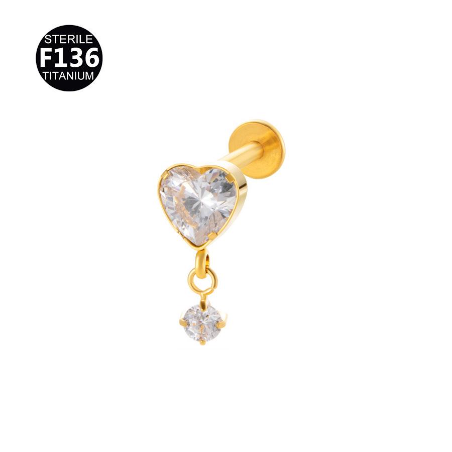 F136 Titan Zirkon Hänge Tragus Stud Brosk Piercing Smycken