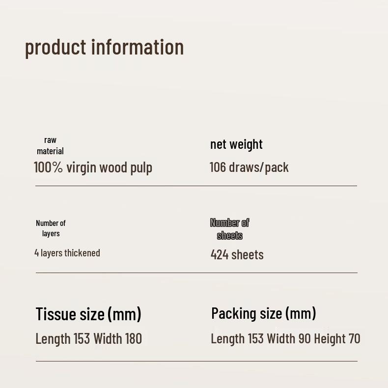 Large 4-Ply Facial Tissues - 424 Sheets, Thick & Soft for Household Use