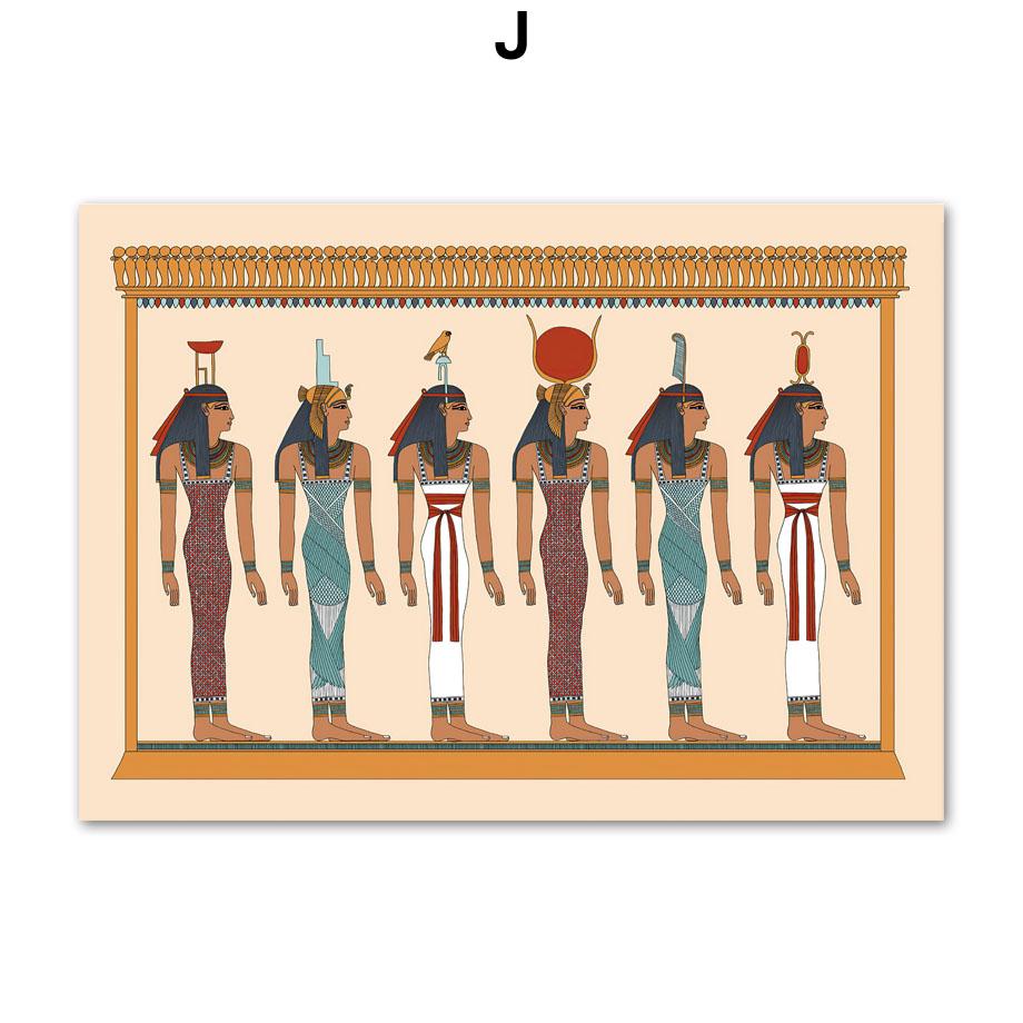 

Давньоєгипетський скандинавський плакат Бог Тот Атум Сешат Гробниця фараона Настінне мистецтво Друк на полотні Картини для декору для вітальні A4 21X30cm No Framed