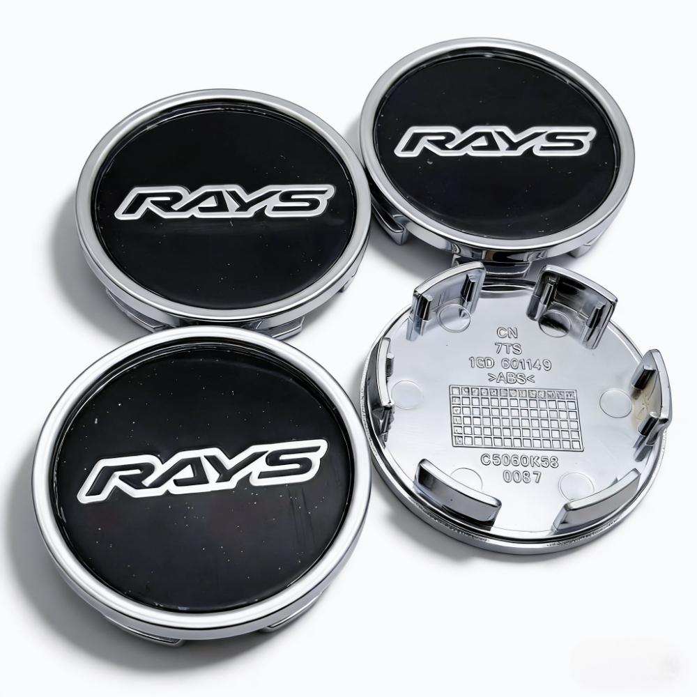 4 szt. 58 mm 53 mm Kołpaki Środkowe Kół Samochodowych Z Logo Rays Emblemat Odznaka Osłony Środkowe Piast Kół Pokrowiec Przeciwpyłowy Środka Felgi Zamienne Akcesoria Piast