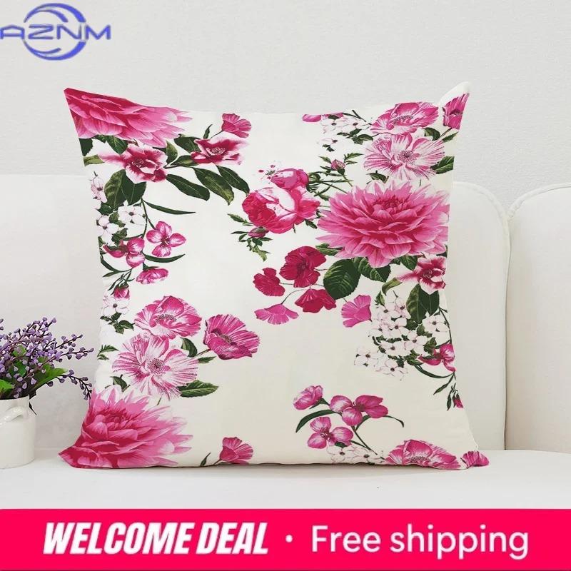 Home Decor Roses Flowers Pillowcase 45*45 Decorative Pillow Cover For Living Room Cushions 45X45 Cushions Covers Bed Pillowcases