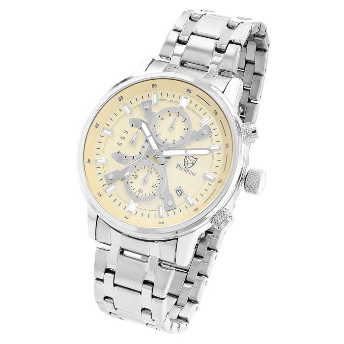 Montre homme - Pierrini - Chronographe - Boîtier 44 mm - Bracelet acier 22 mm