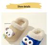Children's Winter Cotton Slippers: Warm, Cute Cartoon Sheep Design, Big Eyes, Detachable, Non-Slip, Parent-Child Set.