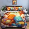 10 Sizes Pokémon Charizard Print Bedding Set 3 Pieces Setting Bed King Size Pillowcase Adult Bed Cover Bedroom Bed Set for Gifts
