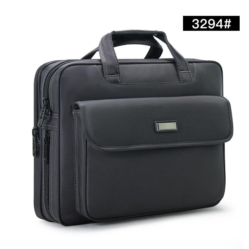 Men's Large Capacity Business Briefcase - Single Shoulder Crossbody Oxford Canvas Laptop Bag for 15.6" Devices.