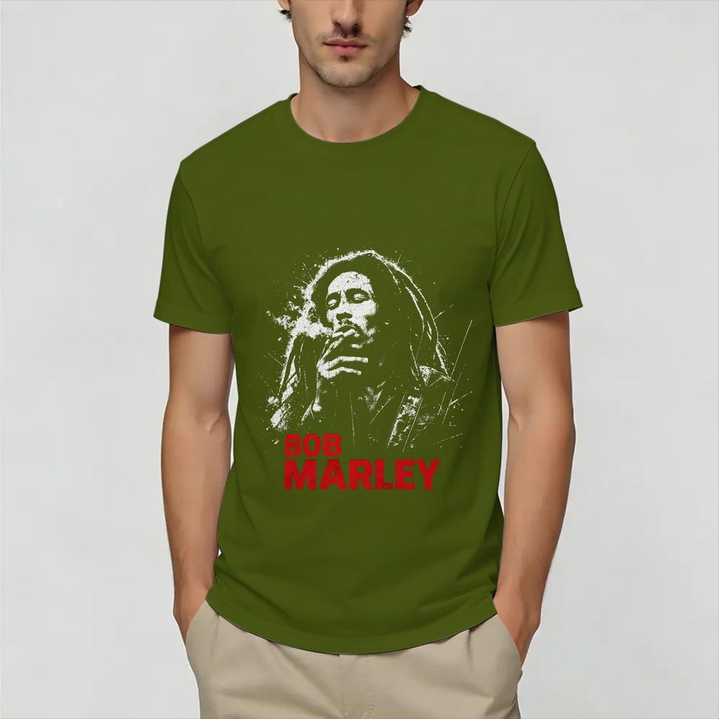Unisexs Bob Marleys T Shirts Cotton Clothing Novelty Short Sleeve Crewneck Tee Shirt Big Size Tshirt