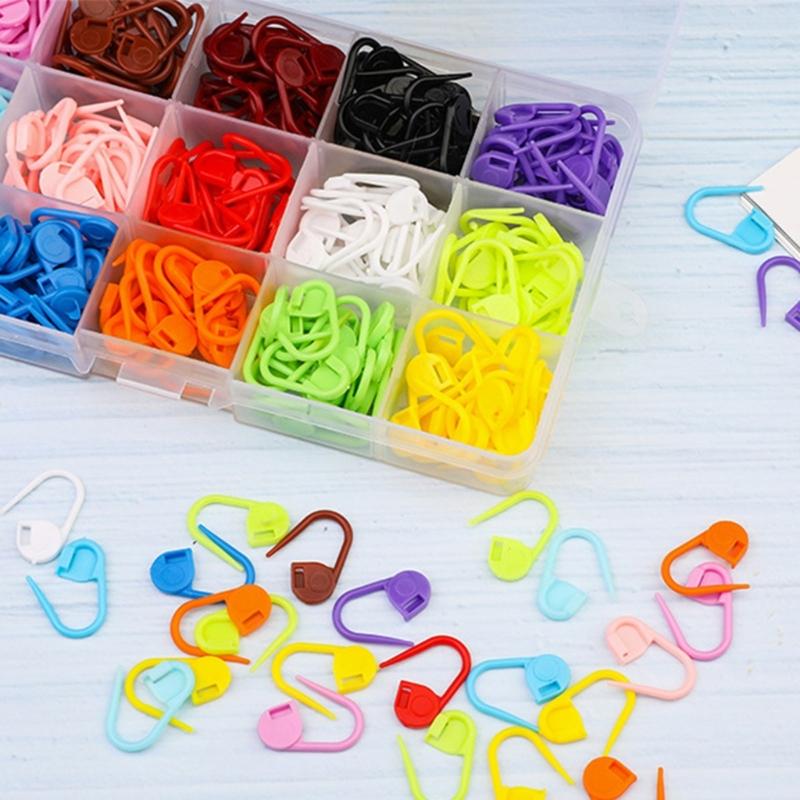 600/1500Pcs Stitching Markers with 20/75Pcs Large Eye Sewing Needle, Colorful Crochet Locking Markers Yarn Needle Set