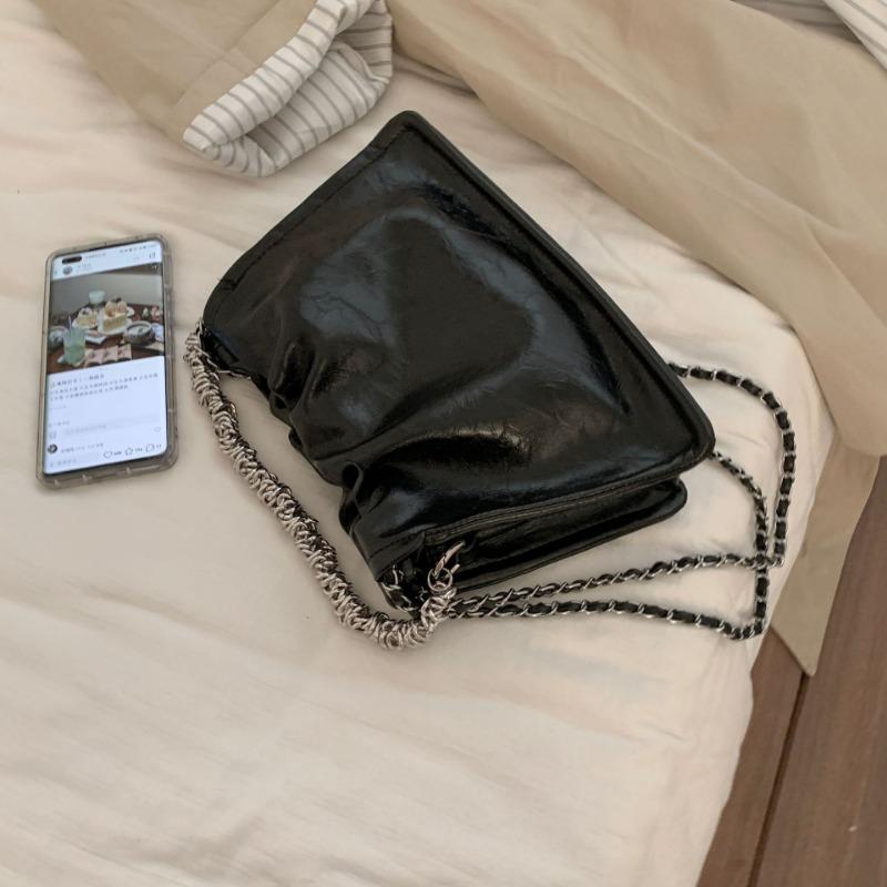 High-end Quality Underarm Bag, Simple Small Square Bag, Pleated Chain Single-shoulder Bag, Light Luxury Style