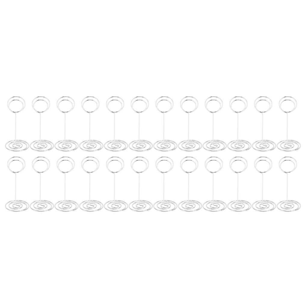 24PCS Table Number Holder 85mm Height Stainless Steel Multifunctional Wire Picture Holder