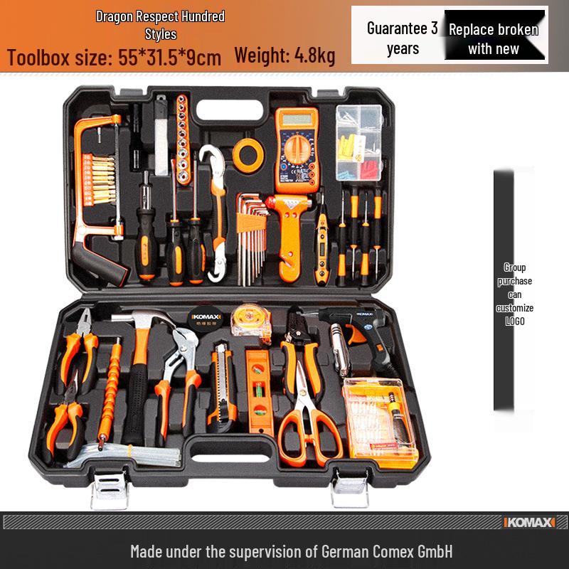 Multifunctional Household Toolbox Set: Complete Electrician & Car Repair Kit.