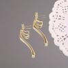 1Pc Fashion Pleated Earrings, Exaggerated Irregular Lines, Fashion Earrings