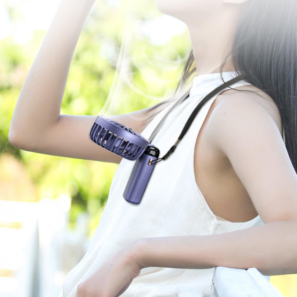 

USB охлаждающий ручной вентилятор складной 3000mAh/2000mAh цифровой дисплей 5 регулировка скорости зелёный