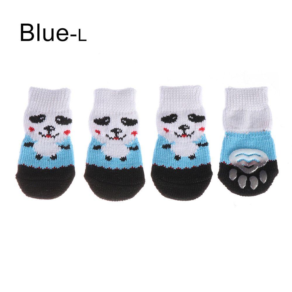 4Pcs/set Paw Protectors Candy Color Pet Supplies Puppy Boots Anti-Slip Dog Shoes Knitted Socks