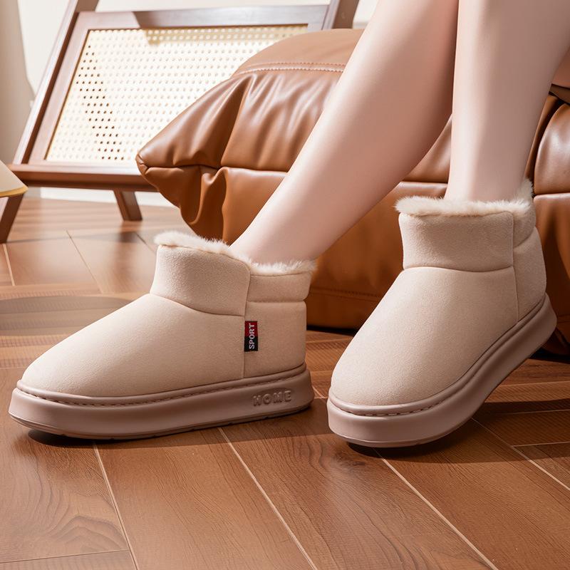 Cotton Slippers Men's Bag with Winter Warm Thick Sole, New Style for Outerwear with Added Fleece, Versatile New Cotton Shoes for Women